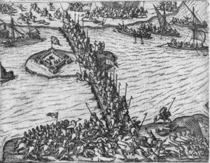 Mihai Viteazul fighting the Turks, Giurgiu, October 1595.jpg