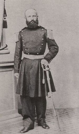 Daguerrotipo de Juan Bautista Charlone, Comandante de la Legión Militar con uniforme de gala en 1865.jpg