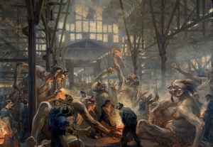 Картина Демоны Круппа о том, как на самом деле функционируют заводы известного оружейных дел мастера, 1911 г.jpg