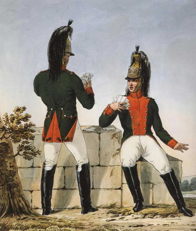 Драгуны 25-го полка играют в карты, Франция, 1812 г.