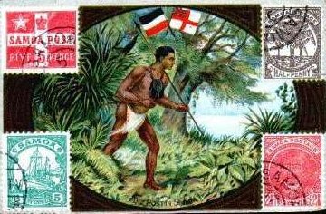 Trade Card Stamp Postman from Samoa 1900.jpg