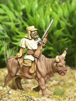 Samuel Baker rides his faithful oxen Antoinette.jpg