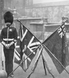 On Sentry at the Tower over the Colours of the 3rd Grenadier Guards (1896).jpg