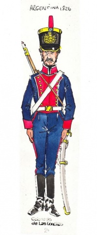 Reg. Colorados de las Conchas, soldado, 1826 (Balaguer).jpg