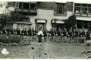 The Sikkim Guards, a small fighting force of less than 300, exercise outside the old Palace in 1914..jpg