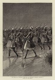 U190301 The-French-in-Dahomey-the-King-of-Dahomeys-Amazons-crossing-a-swamp-on-the-March.jpg