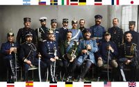 Officers from various nations taking a group photo together, Kaisermanöver exercise, Germany, 1900-min.jpg