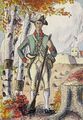 Postcard Green Mountain Ranger Warner's Regiment Fort Ticonderoga Artist Signed.jpg