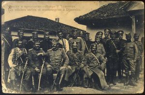 Serbian and Montenegrin officers in Đakovica, 1913.jpg