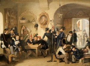 Студенты гауптвахты Академического легиона в зале старого университета в 1848.jpg