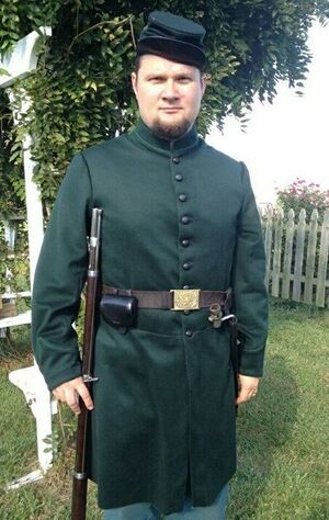 This would be how some of the 203rd PA Infantry would have appeared after being issued the surplus dark green sharpshooter uniforms..jpg