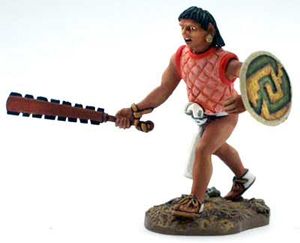 Aztec Charging with Macuahuitl in Red Tunic & Loincloth.jpg