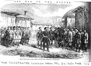 Инспекция новых добровольцев-казаков, из которых в дальнейшем был создан 2-й османский казацкий полк, 1854 г.jpg