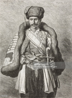Senator from Montenegro, life drawing by Theodore Valerio (1819-1879), from Montenegro, by Charles Yriarte (1832-1898.jpg