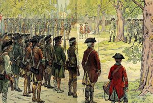 Джордж Вашингтон принимает командование над Континентальной армией в Кэмбридже, 3 июля 1775 г..jpg
