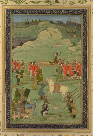 411px-Bhavanidas. The Emperor Aurangzeb Carried on a Palanquin ca. 1705–20 Metripolitan Museum of Art..jpg