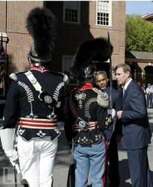 His Royal Highness, Prince Andrew, The Duke of York, reviews the FTPCC on 22 September 2002 at Independence Hall in Philadelphia, to celebrate the Queen's Jubilee..jpg