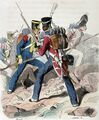 Гогенлоэский полк (слева) и швейцарцы королевской гвардии, 1824.jpg
