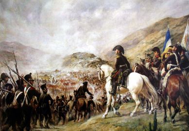 Patriot troops marching towards the Battle of Chacabuco, 1817, during the Chilean War of Independence.jpg