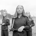 Portrait of Hoa Hao Buddhist women as they train with machine guns during the First Indochina War 1948 - Photo by Jack Birns.jpg