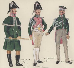Миланская рота 18011-12 Генри Буасселье офицеры в разных видах униформы.jpg