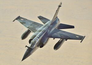 French Air Force Mirage F1 returns to it's mission after receiving fuel from a KC-10 Extender.jpg
