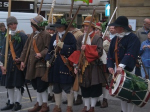 Rebel Troops at Ilminster 2009. Taunton Garrison portrayed the advanced guard of the rebel army for the opening ot the town's summer fair..jpg