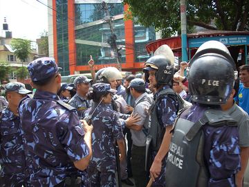 Police and Dalit protestors in Kathmandu.jpg