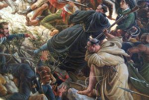 Католические монахи отбиваются от французких солдат во время битвы при Бургосе, Испания, 1808 г..jpg