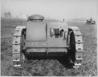 Front view of the two-man tank manufactured by the Ford Motor Company, Detroit, Michigan. Ford Motor Company., ca. 1918.jpg