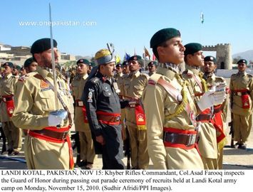 Khyber Rifles Commandant Col Asad Farooq inspects Guard of Honor during passing out parade.jpg