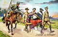 Два австралийца несут французского колониального кавалериста, у которого прикуривает немецкий гусар.jpg