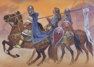 Алиенора Аквитанская с амазонкой и византийским воином, 1147.jpg