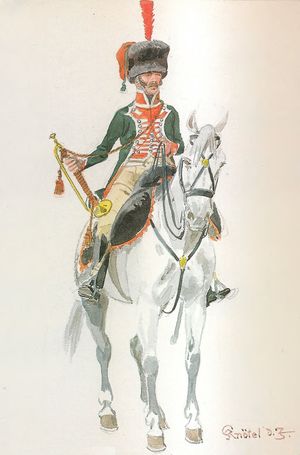 24th Chasseurs a Cheval Regiment, Elite Company Trumpeter, 1812.jpg