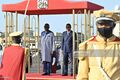 Niger's President Mohamed Bazoum (R) takes part in a welcoming ceremony with Burkina Faso's President Roch Marc Christian Kabore upon his arrival to Ouagadougou's airport on October 17, 2021.jpg