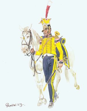 Royal Guard - Mounted Velites, 1st Squadron, Trumpeter, 1808-1813.jpg