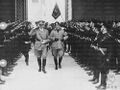 Duce's Musketeers saluting the dictators during the visit of Hitler, in 1938. DVX.jpg