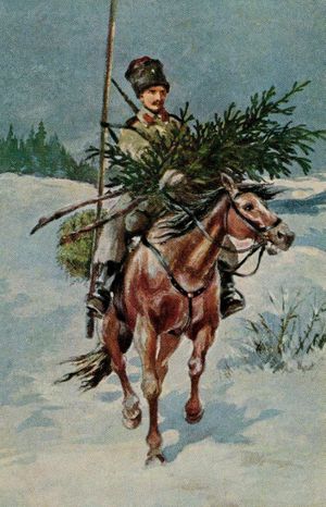 Кавалерист РИА с елкой, Первая мировая война.jpg