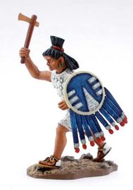 Aztec Charging with Axe in Long White Tunic.jpg