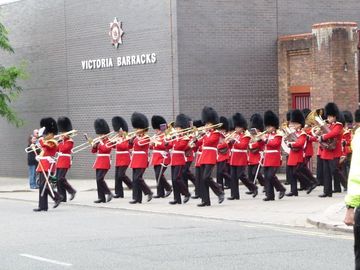 Band of The Scots Guards leaves Victoria Barracks - geograph.org.uk - 1512212.jpg
