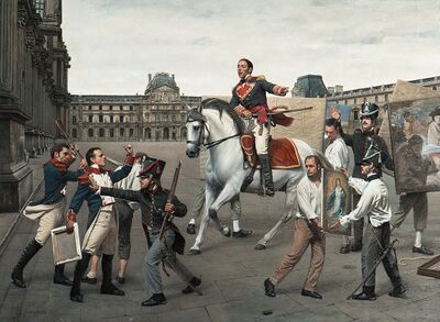 Испанский генерал Мигель Рикардо де Алава изымает в Лувре то, что ранее было вынесено из его родного края, 1815.jpg