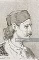 Man originally from Grahovatz, Montenegro, life drawing by Theodore Valerio (1819-1879), from the tour of the world, based on Montenegro, by Charles Yriarte (1832-1898).jpg